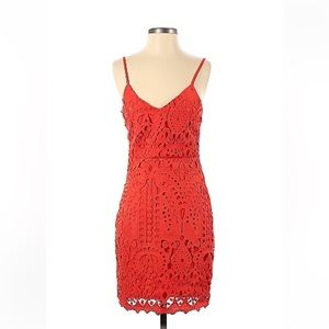Lulus red crochet dress